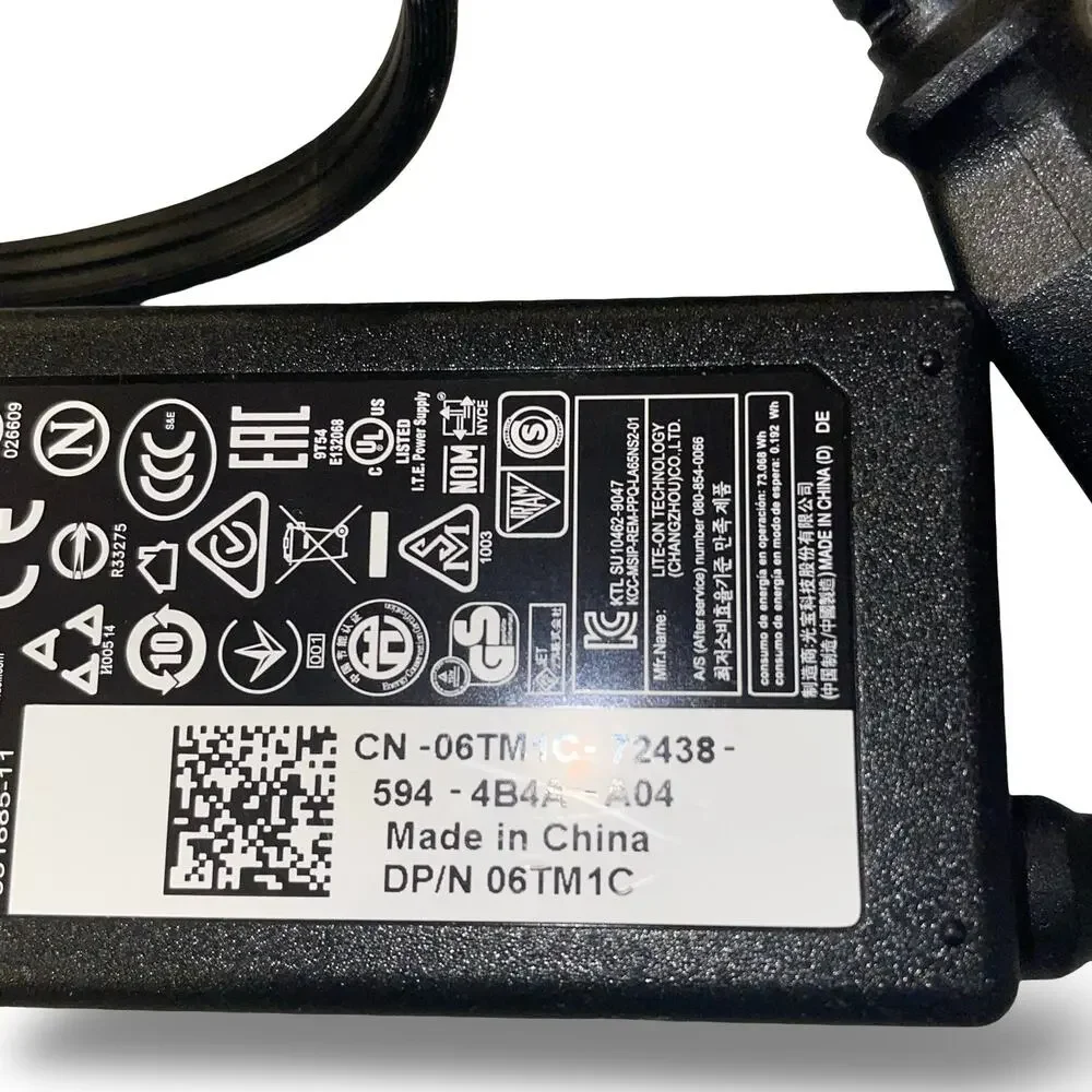 Dell 65W Laptop AC Power Adapter Charger 19.5V 3.34A 06TM1C LA65NS2-01 Cord